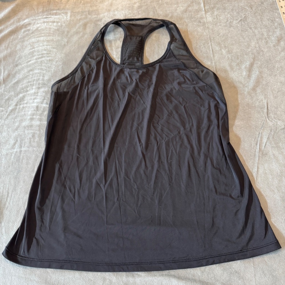 Lululemon Sunshine Salutation Tank Black Mesh Airy Racerback Sweat Wicking Yoga - Picture 2 of 9